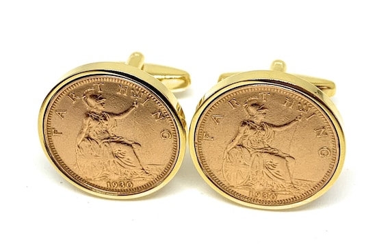95th Birthday 1930 Farthing Coin Cufflinks - 1930 95th birthday cufflinks Gld Thinking Of You,  Special Friend, Mum, Dad, Loved One