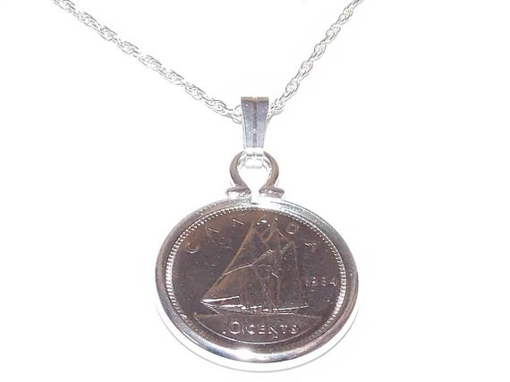 25th Birthday Canadian Dime coin Pendant - 2000 Pendant 25th birthday gift for her
