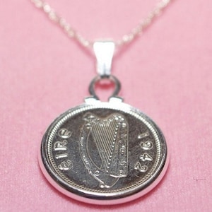 1966 Irish Threepence Münze Anhänger: 59.Geburtstag Geschenk