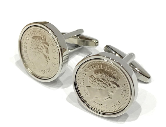 Canadian dime Cufflinks from 2008 for 10th 2008 10th Tin Birthday//Anniversary Canadian Dime Cufflinks