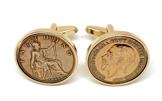 100th Birthday 1925 Gift Farthing Coin Cufflinks - 100th Anniversary gift , 100th birthday gift, 1925 gift, 100th gift HT RG