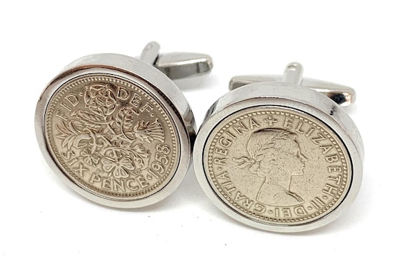 Premium 1958 Lucky sixpence cufflinks for a 67th Birthday cufflinks  67th  Dad, 67th Brother, Fathers day HT