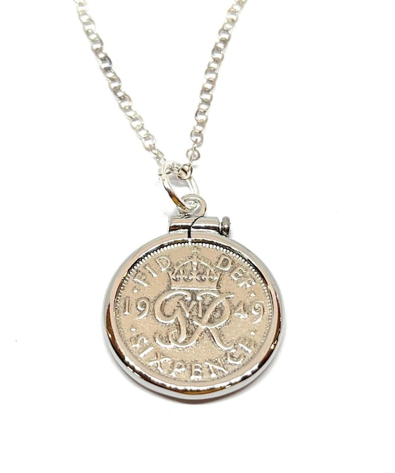 1949 Birthday Gift, 76th Lucky Sixpence Neckivory, 76th Birthday Ideas, 76th birthday gifts for women, Gift for mom, gift for nan