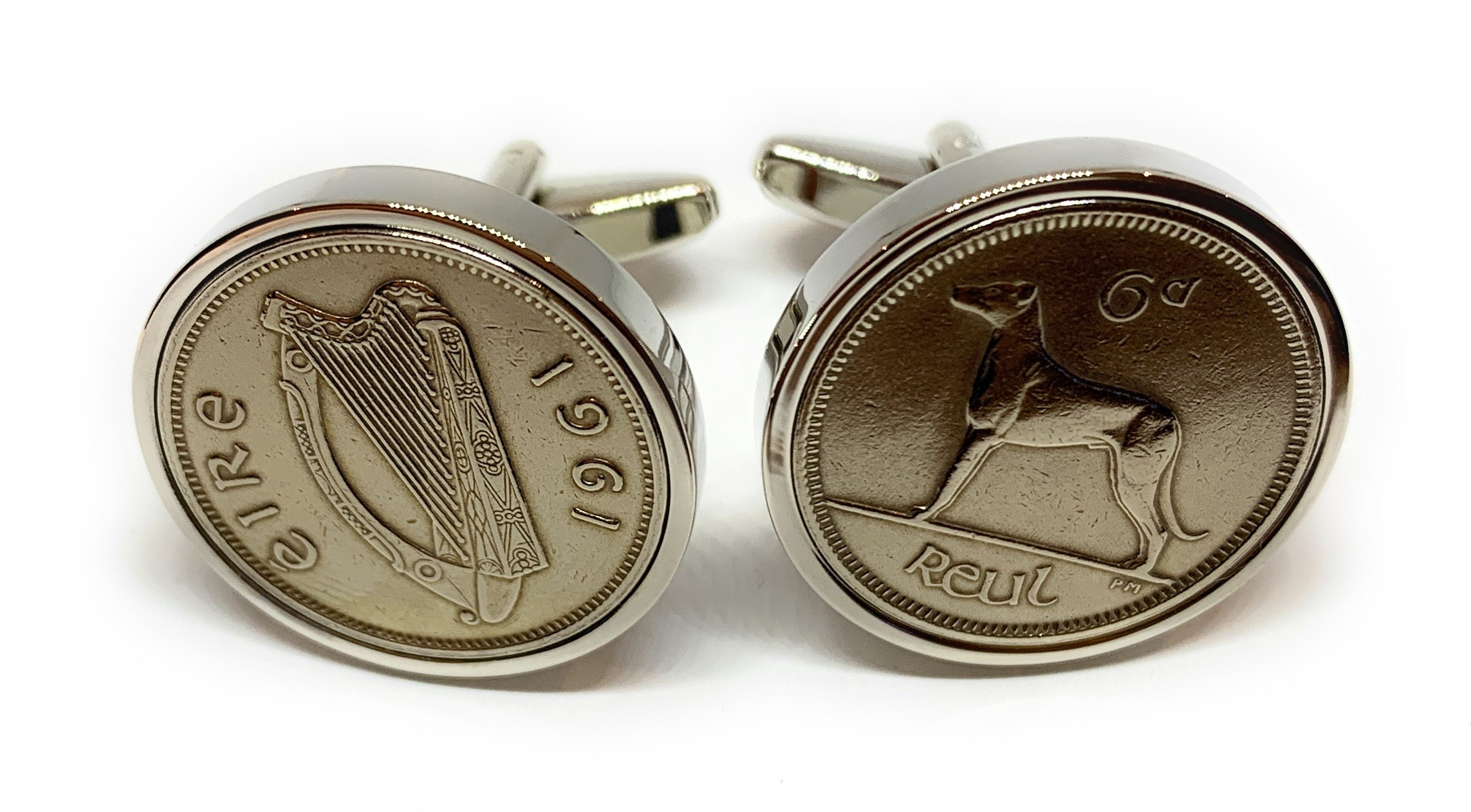 Premium 1950 Original Lucky Sixpence 6d birthday/Anniversary Cufflinks ideal for a 70th birthday