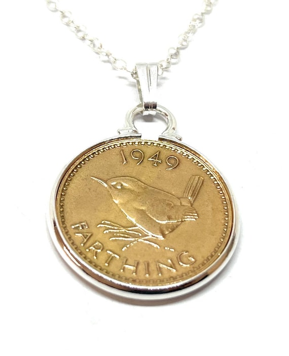 1949 Birthday Gift, 76th Lucky Farthing Neckivory, 76th Birthday Ideas, 76th birthday gifts for women, Gift for mom, gift for nan