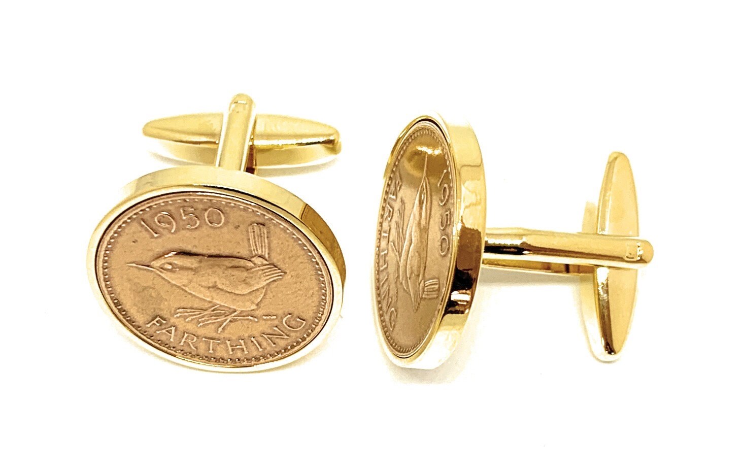 1948 Original Farthing Two Tone Birthday//Anniversary Cufflinks Ideal for a 70th Birthday