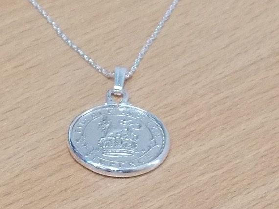 1922 102nd Birthday / Anniversary sixpence coin pendant plus 18inch SS chain gift 102nd birthday gift for her