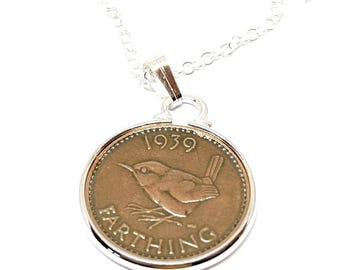 1939 Farthing Cinch Pendant 86th Birthday gift for her Sterling Silver Chain 86th birthday Thinking Of You, Mum Aunt gift for mommy listing