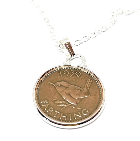 1939 Farthing Cinch Pendant 86th Birthday plus a Sterling Silver Chain 86th birthday gift for her Thinking Of You, Mum Aunt Mothers day gift