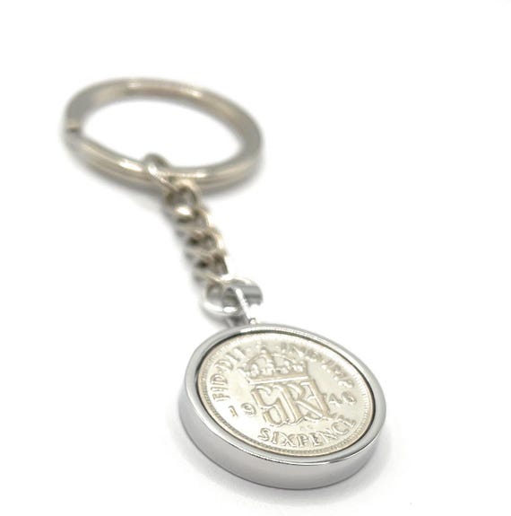 1946 79th Birthday Keyring-Sixpence Keyring- Mum, Dad, Brother, Sister- 79th Birthday-Coin Keyring, Sixpence Coin, 79th Anniversary, 6d