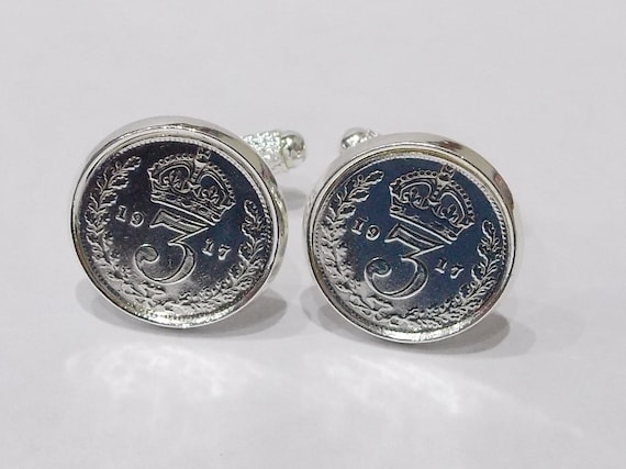 1919 Silver Threepence Cufflinks 106th birthday, 106th birthday gift, 106th gift, 1919 gift, 1919 birthday, Mens gift, coin gift, 106th Dad