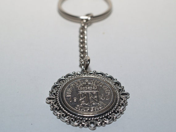 Fancy Pendant 1946 Lucky sixpence 78th Birthday on a keychain 78th birthday gift for her Thinking Of You,  Special Friend, 78th Dad, Gift