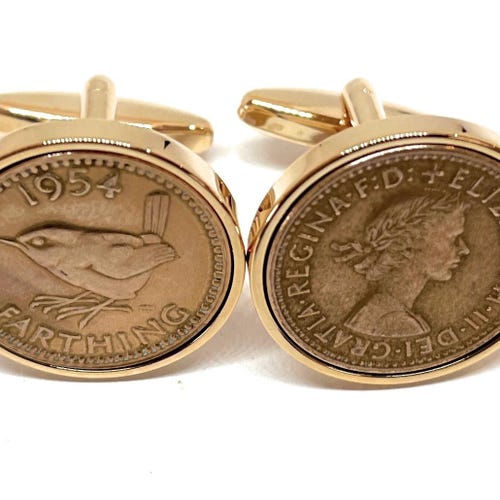 1964年製 スリーペンスコインカフスボタン 61歳の誕生日