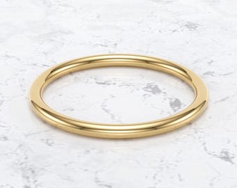 14K Solid Gold Thin Ring/ 1.5 MM Gold Stacking Ring / Dainty Stacking Ring / Simple Delicate Ring / Thin wedding band