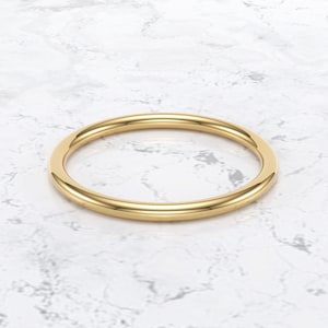 14K Solid Gold Thin Ring/ 1.5 MM Gold Stacking Ring / Dainty Stacking Ring / Simple Delicate Ring / Thin wedding band