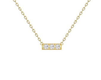 Diamond Bar Halskette / 3 Stein Diamant-Halskette / geschichteten Bar Halskette / Gold Bar Halskette / geschichtet Diamant-Halskette / Diamant-Halskette