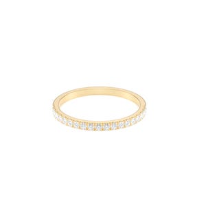 Pierścionek z diamentami na półwieczność/ Obrączka ślubna z diamentami/ Pierścionek z diamentami/ Cienka obrączka z mikro diamentami/ Minimalistyczny pierścionek z diamentami zdjęcie 3