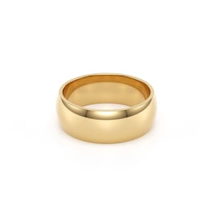 18k Solid Yellow Gold Domed Wedding Band | 2mm - 8mm Gold Ring | Classic Dome Comfort Fit Wedding Band | Men and Women's Engraved Ring image 9