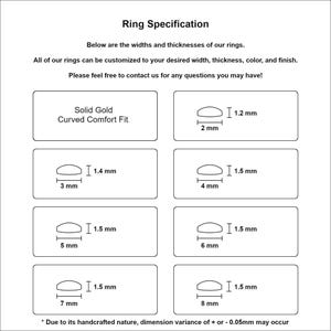 18k Solid Yellow Gold Domed Wedding Band | 2mm - 8mm Gold Ring | Classic Dome Comfort Fit Wedding Band | Men and Women's Engraved Ring image 3