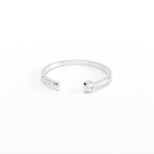 Open Diamond Ring/ Thin Diamond Wedding Band/ Dainty Diamond Ring/ Bezel set Diamond Band image 6