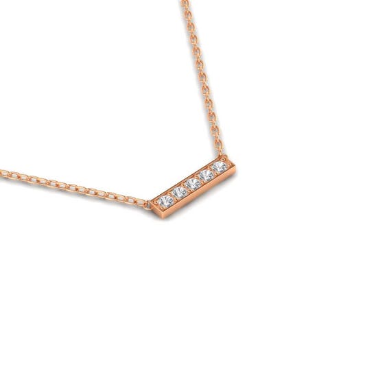 5 diamond bar necklace deals