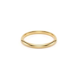 18k Solid Yellow Gold Domed Wedding Band | 2mm - 8mm Gold Ring | Classic Dome Comfort Fit Wedding Band | Men and Women's Engraved Ring image 4