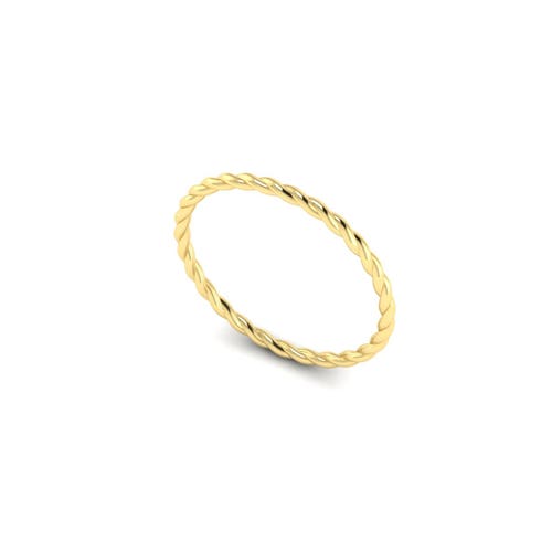 14K Solid Gold Twist Ring / 1.2 MM Gold Twist Ring / Dainty Etsy