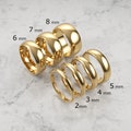 14k Solid Yellow Gold Domed Wedding Band | 2mm - 8mm Gold Ring | Classic Dome Comfort Fit Wedding Band | Men and Women&#39;s Engraved Ring