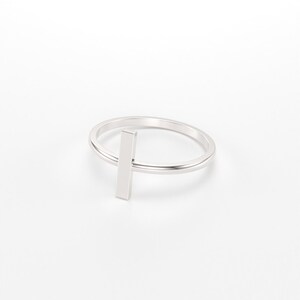Square Gold Bar Ring/ 14k gold line ring/ Real Gold Stylish Ring/ minimalist gold bar ring/ modern square bar ring image 6
