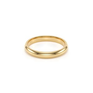 18k Solid Yellow Gold Domed Wedding Band | 2mm - 8mm Gold Ring | Classic Dome Comfort Fit Wedding Band | Men and Women's Engraved Ring image 5