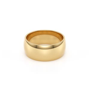 18k Solid Yellow Gold Domed Wedding Band | 2mm - 8mm Gold Ring | Classic Dome Comfort Fit Wedding Band | Men and Women's Engraved Ring image 10