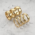 18k Solid Yellow Gold Domed Wedding Band | 2mm - 8mm Gold Ring | Classic Dome Comfort Fit Wedding Band | Men and Women&#39;s Engraved Ring