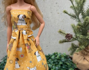 Ropa hecha a mano para muñecas de 11,5 pulgadas / Atuendo para muñecas / Vestido para muñecas hecho a mano / Se adapta a la mayoría de las muñecas de moda / Regalo de ropa para muñecas