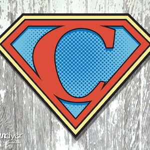 Superhero Initial "C" Sign Large 26"X20" DIY Printable Instant Download