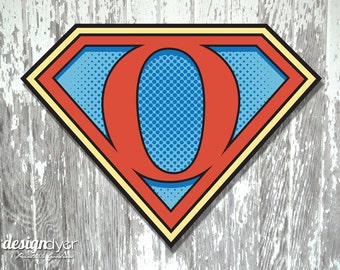 Superhero Initial "O" Sign Large 26"X20" DIY Printable Instant Download