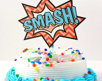 Superhero Smash Cake Topper DIY Printable