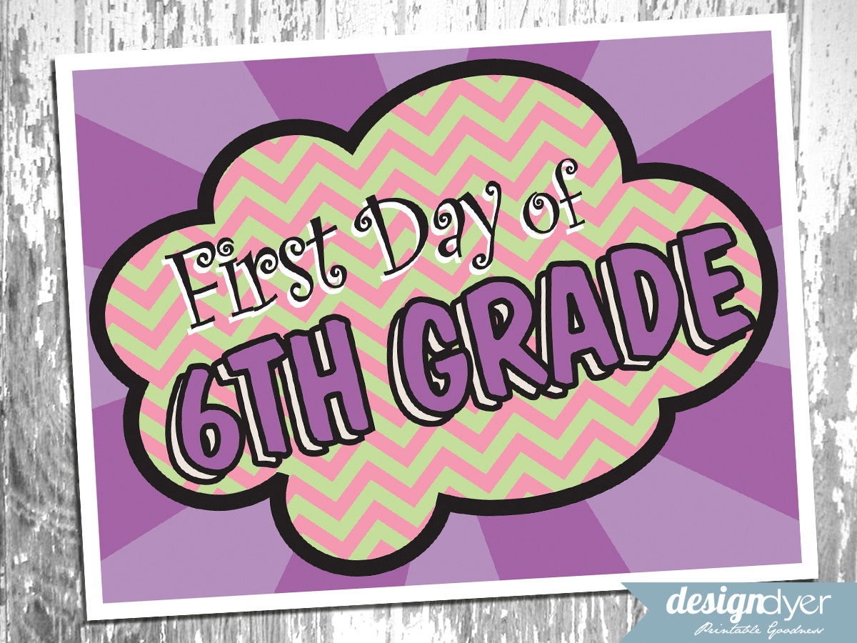 First Day of School Printable Signs Pre-k Through Grade 12 Girl ...
