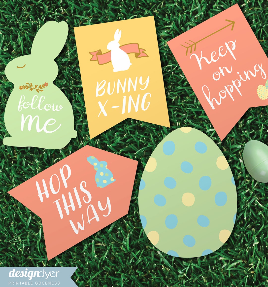 Easter Egg Hunt Party Sign Printables - INSTANT DOWNLOAD - Etsy
