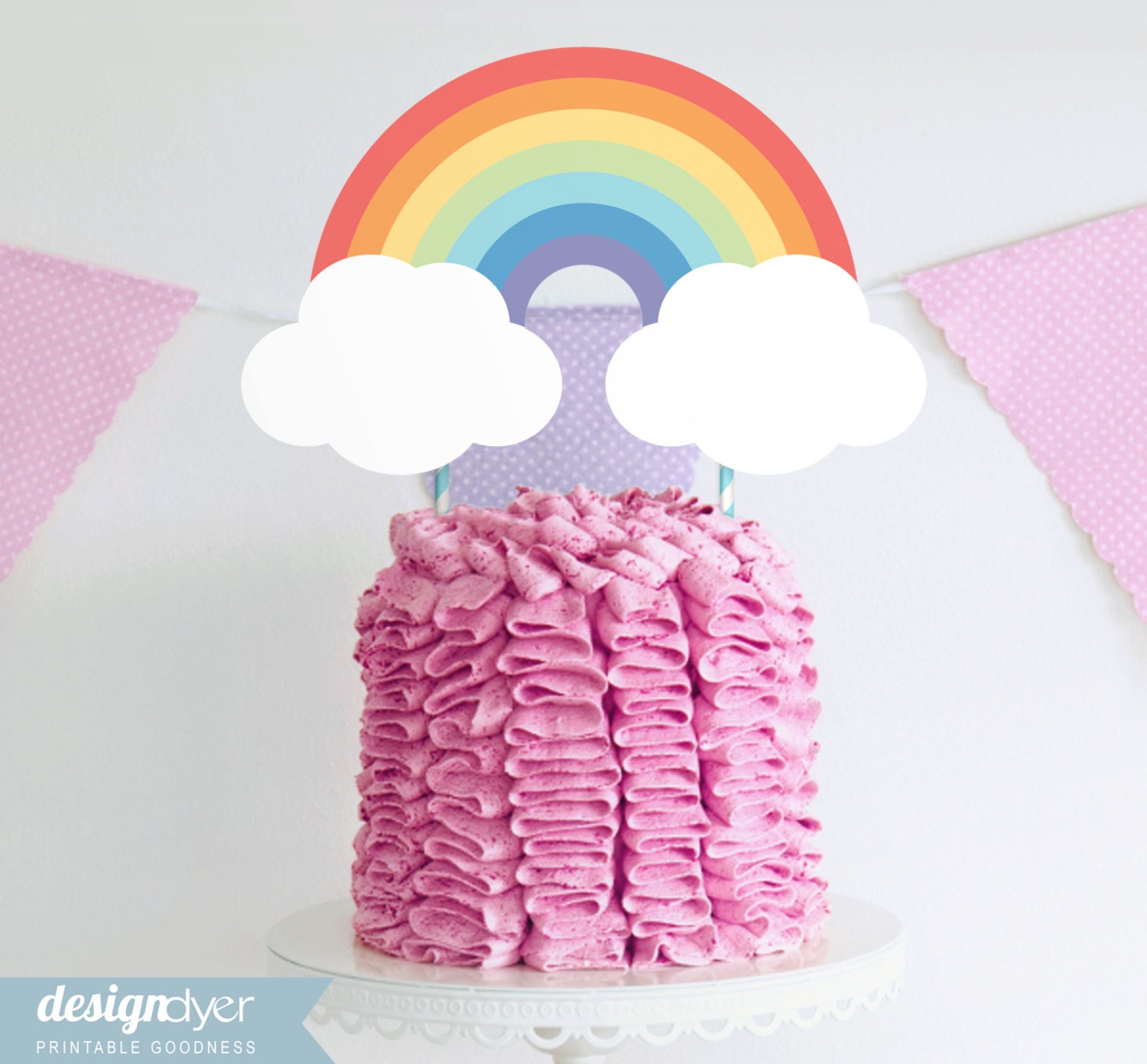 Rainbow Cake Topper - Folksy