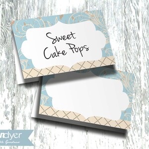 Printable Tent Card Blue Sweet Baby Boy Collection - INSTANT DOWNLOAD