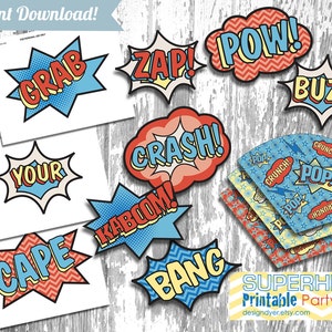 DIY Superhero Printable Party Pack INSTANT DOWNLOAD