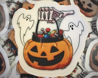 Jack O Lantern Bucket Sticker