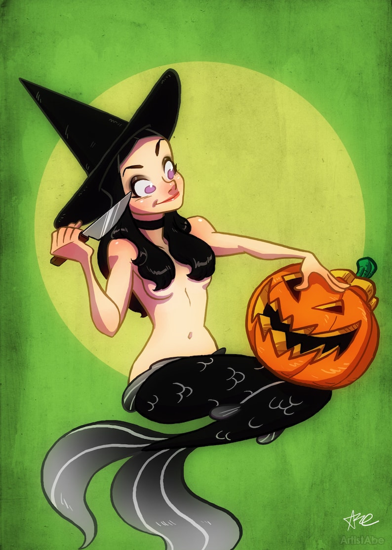 Halloween Mermaid 5x7 image 1