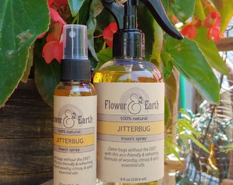 All Natural Bug Repellent Travel Size Bug Spray Set of 2, Mosquito Spray, Essential Oil Insect Spray, Camping Gear for Men, Gardening Gifts