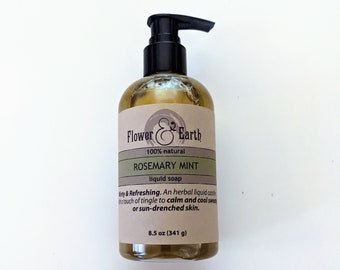 Rosemary Mint Kitchen Hand Soap, Castile Soap Liquid Soap, New Apartment Essentials, Olive Oil Soap Handmade, Peppermint Bathroom Hand Soap