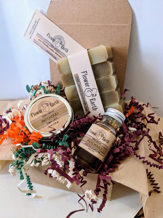 Patchouli Gift Set, Healing Balm, Patchouli Perfume Oil, Patchouli Soap  Favors, Valentines Day Gifts for Mom From Daughter, Hippie Gifts Men 