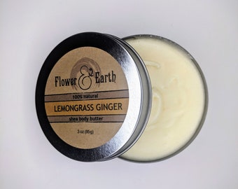 Lemongrass Ginger Body Butter, Valentines Day Gifts for Her, Shea Butter Whipped, Dry Skin Care, Vegan Beauty Products, Citrus Body Butter