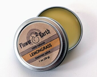 Lemongrass Balm Dry Skin Salve, Gardeners Gift Women, Herb Infused Olive Oil Salve, Beeswax Salve, Landscaper Gifts, Gardening Gifts for Mom