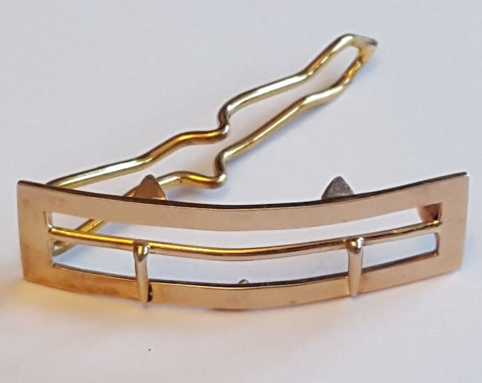 Antique....9K Solid Yellow Gold, Custome Made..Buckle Design, Childs Hair Clip or Barrette.