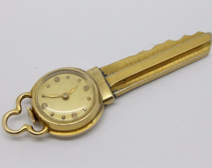 ANTIQUE... 14k Gold Blancpain Key Watch Manual Wind 17 Jewel Swiss Rayville - NEAT